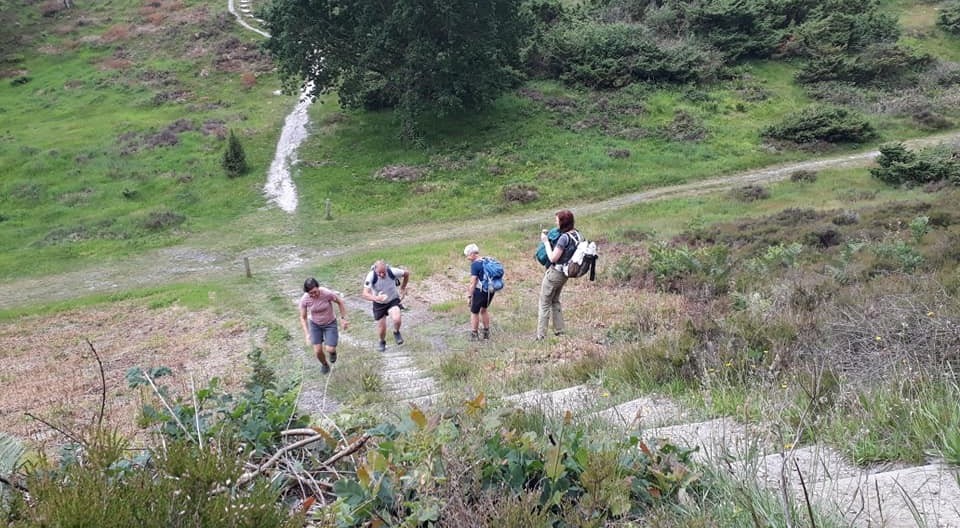 Pilgrimsvandring op ad bakke